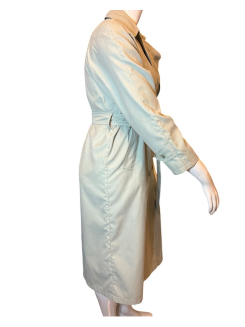 Women's LONDON FOG Trench Coat 8P Sage Green - Picture 7 of 16
